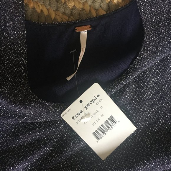 Free People | Midnight Sparkly Long Sleeve Dress (M) - Picture 4 of 5